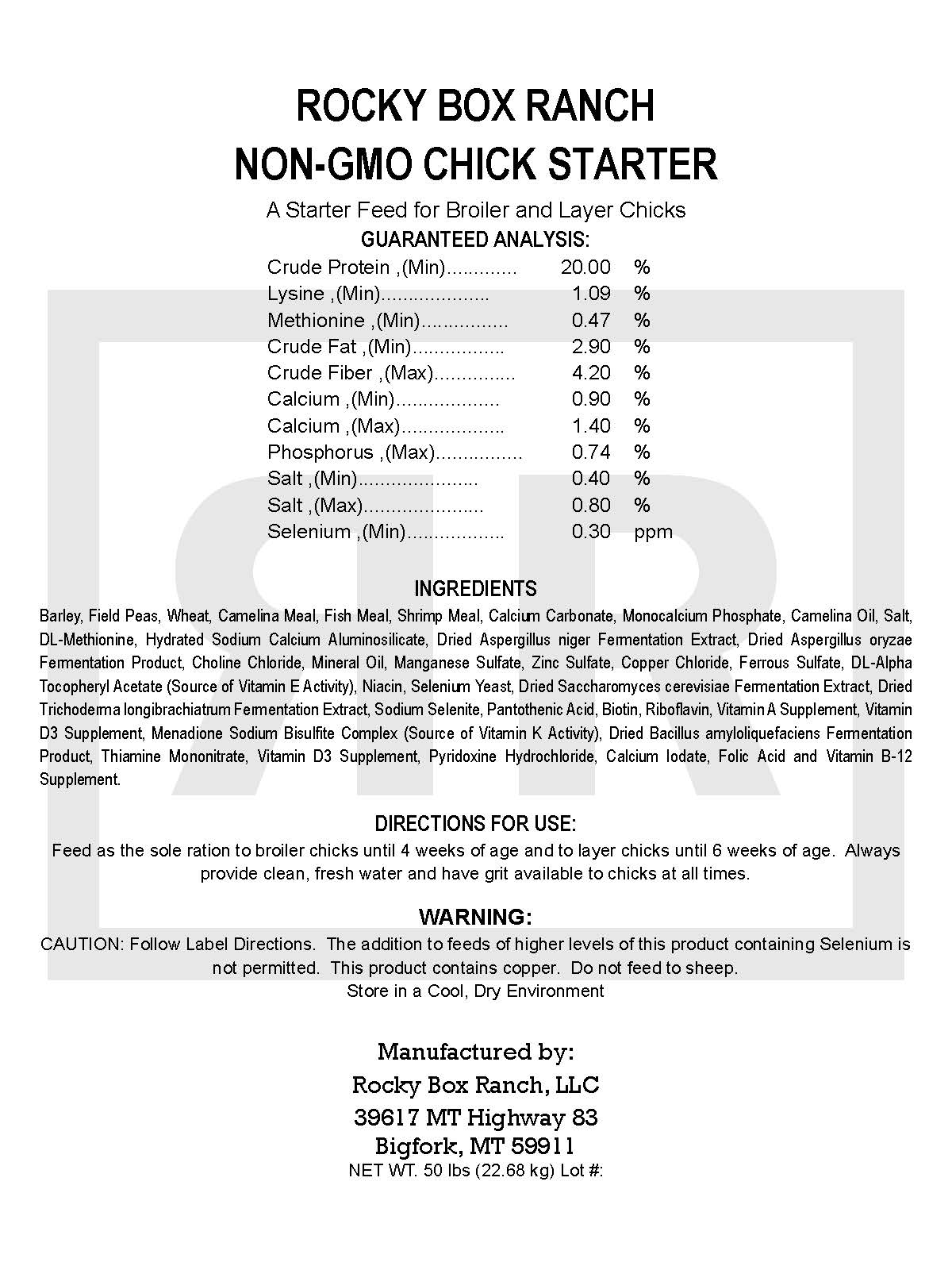 NON-GMO Chick Starter