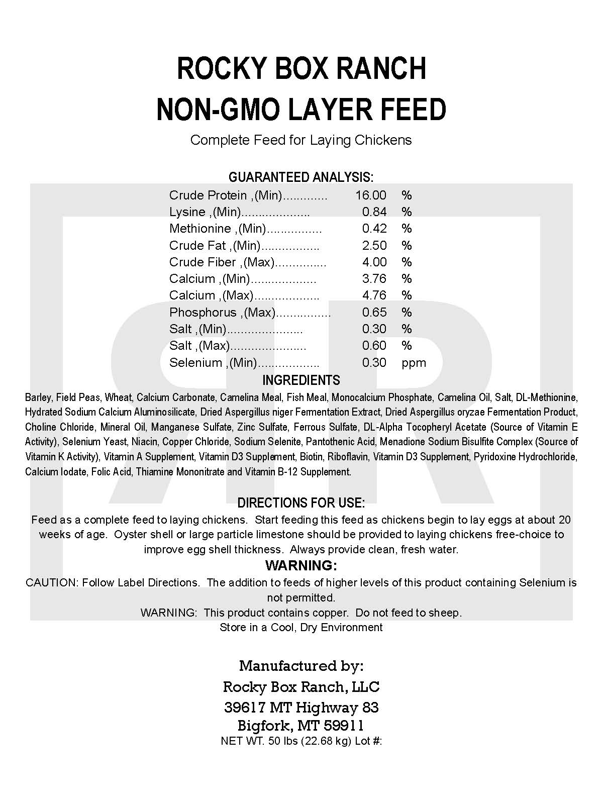 NON-GMO Chicken Layer