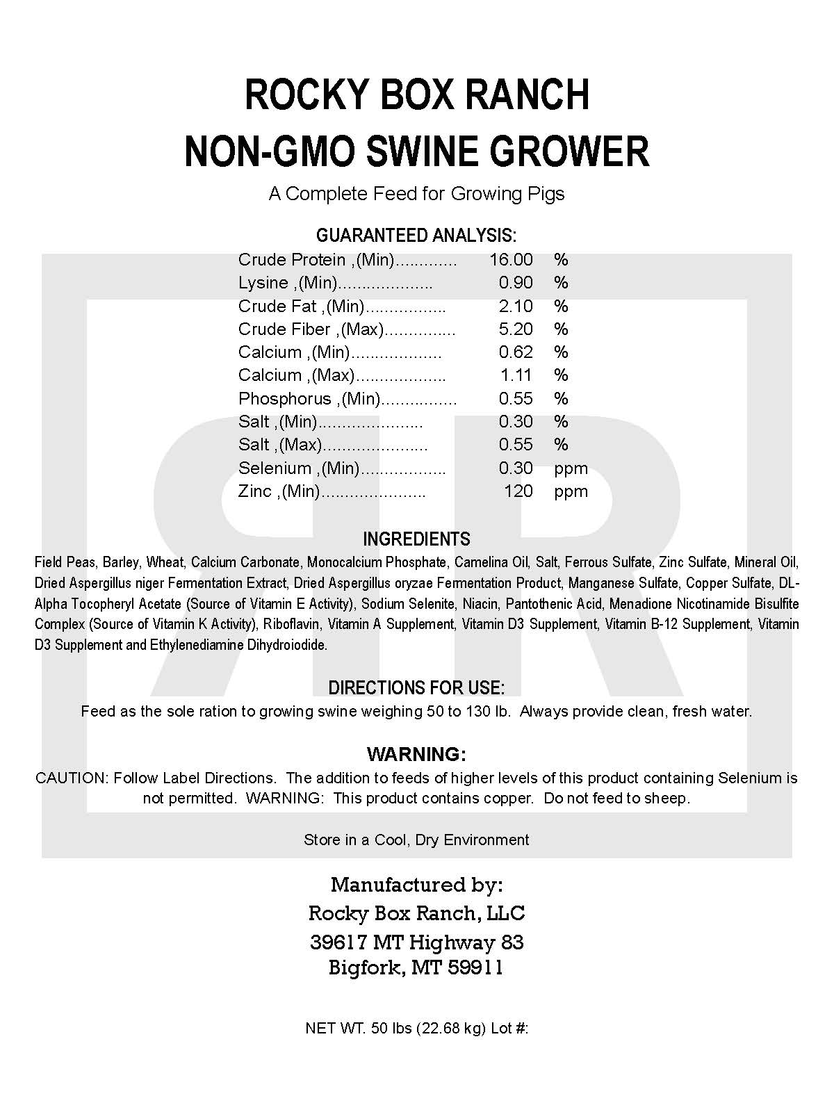 NON-GMO Swine Grower