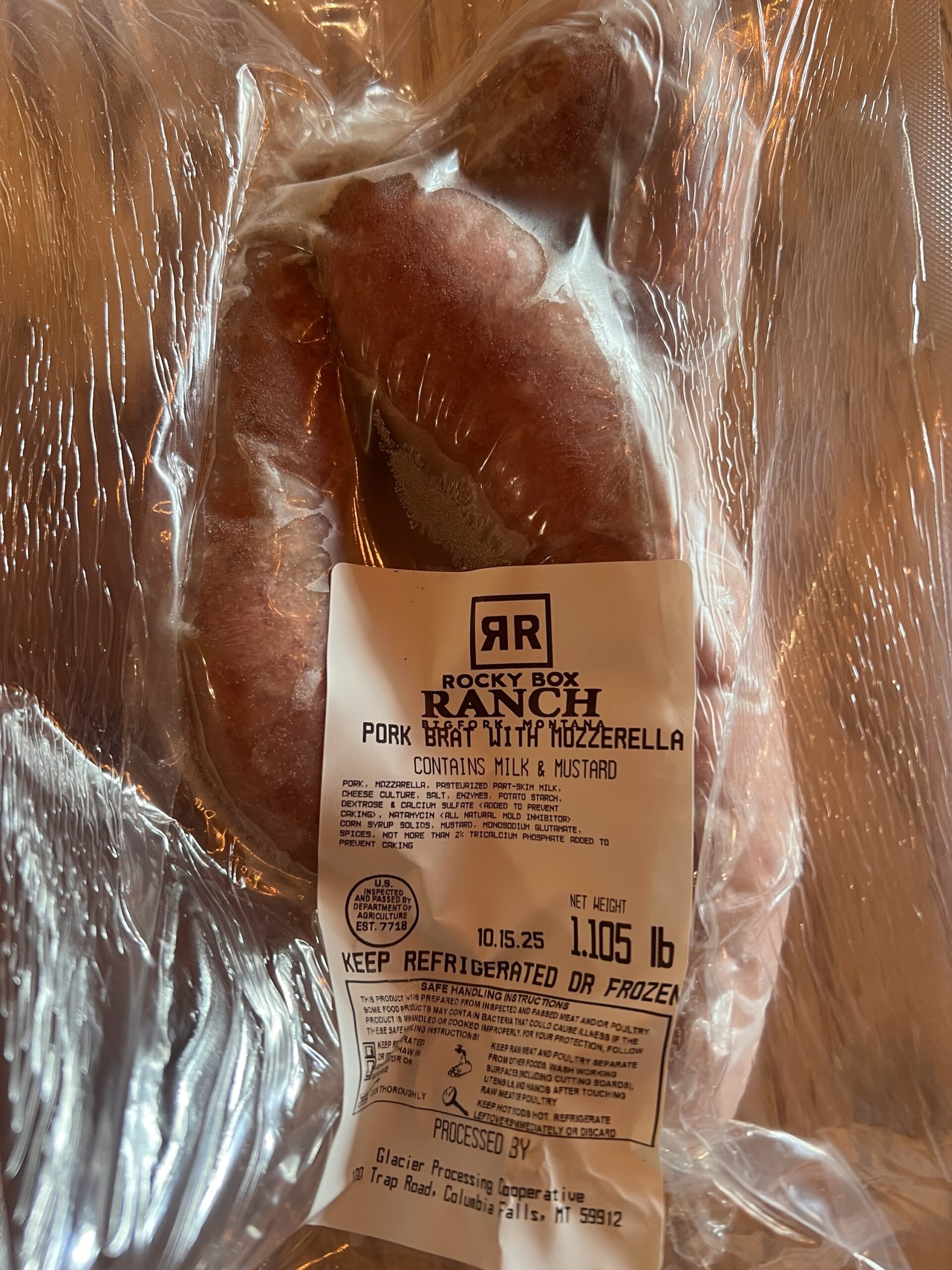 Pork Bratwurst with Mozzarella