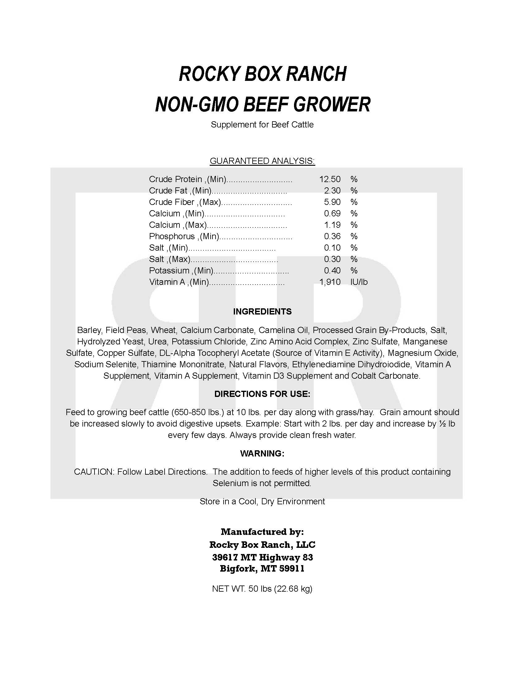 NON-GMO Beef Grower